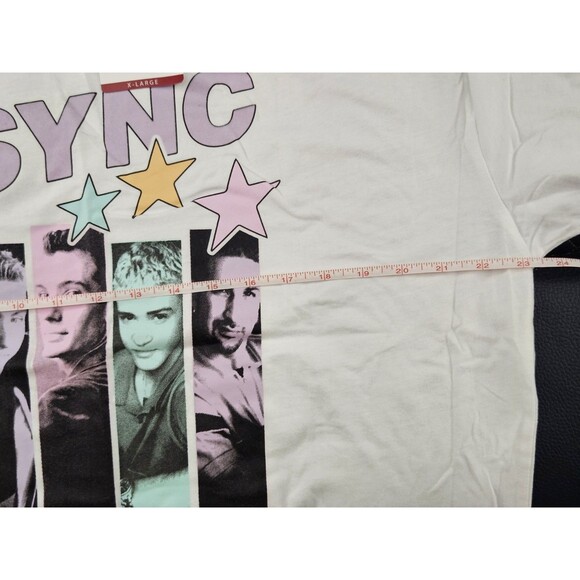 NSYNC Licensed Pop Boy Band White Tee Shirt Graphic Print - Women's XL - Picture 6 of 7